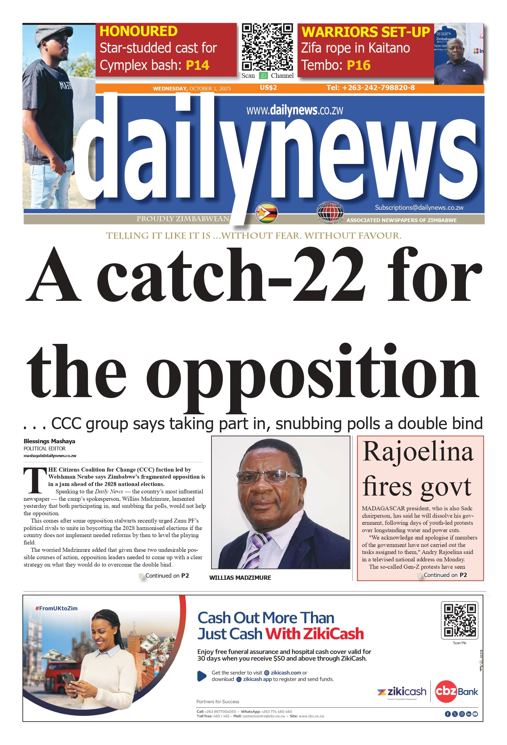 Wednesday 1 October 2025